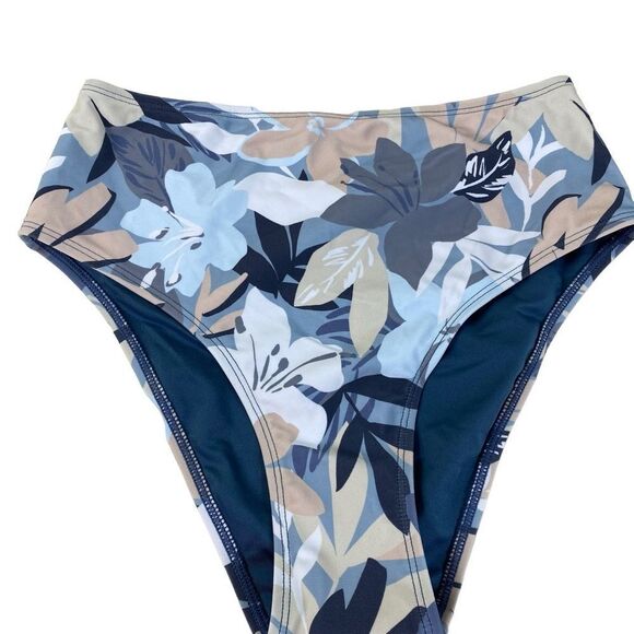 New Cupshe S hipster two piece bikini blue and orange - Picture 2 of 5